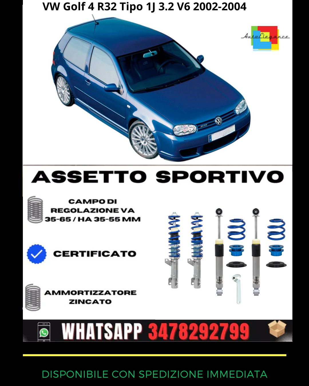 🔥Assetto sportivo ADATTO PER VW Golf 4 R32 Tipo 1J 3.2 V6 2002-2004🔥