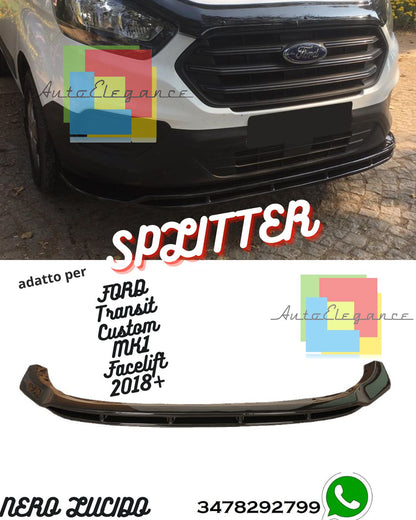 Front Splitter FORD Transit Custom MK1 Facelift 2018+ With TÜV ABE 