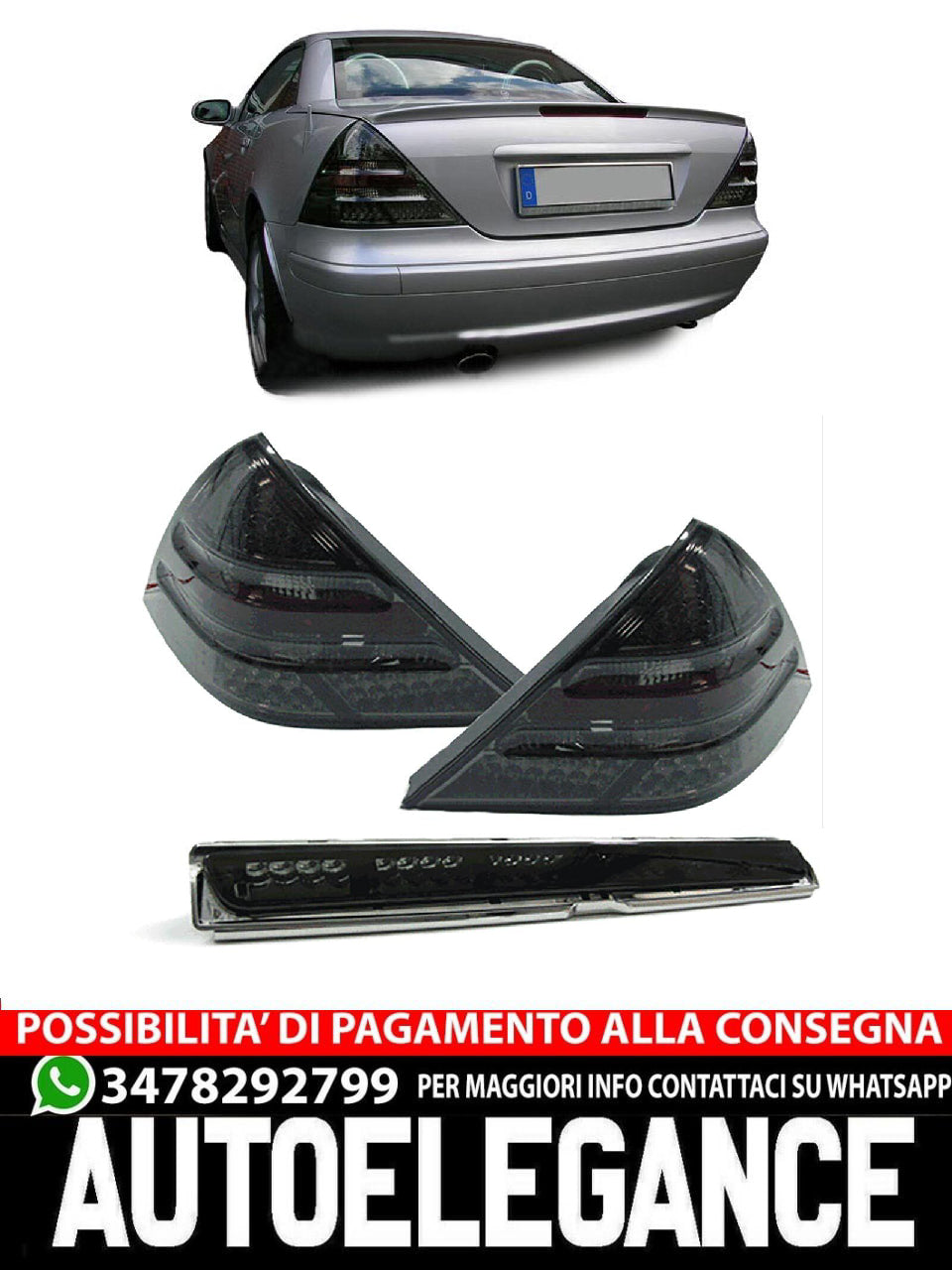 LED rear lights + third brake light set 3 for Mercedes SLK R170 