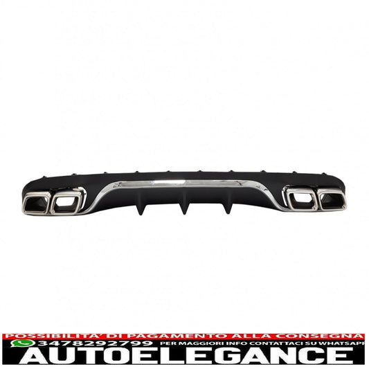 diffusore posteriore con terminali di scarico adatto per mercedes classe e w213 s213 standard (2016-2019) e63 design edizione cromata