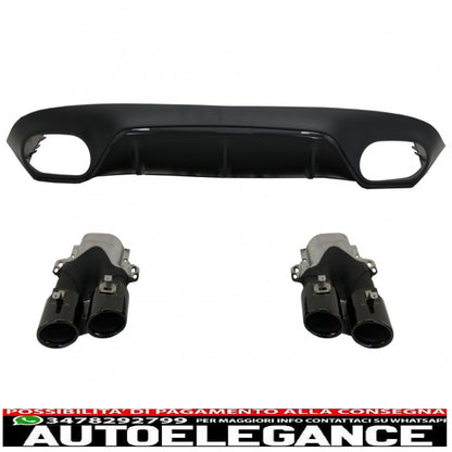 diffusore posteriore con terminali di scarico adatto per mercedes classe e c238 a238 amg sport line coupe cabrio (2016-2019) e53 design pacchetto notturno