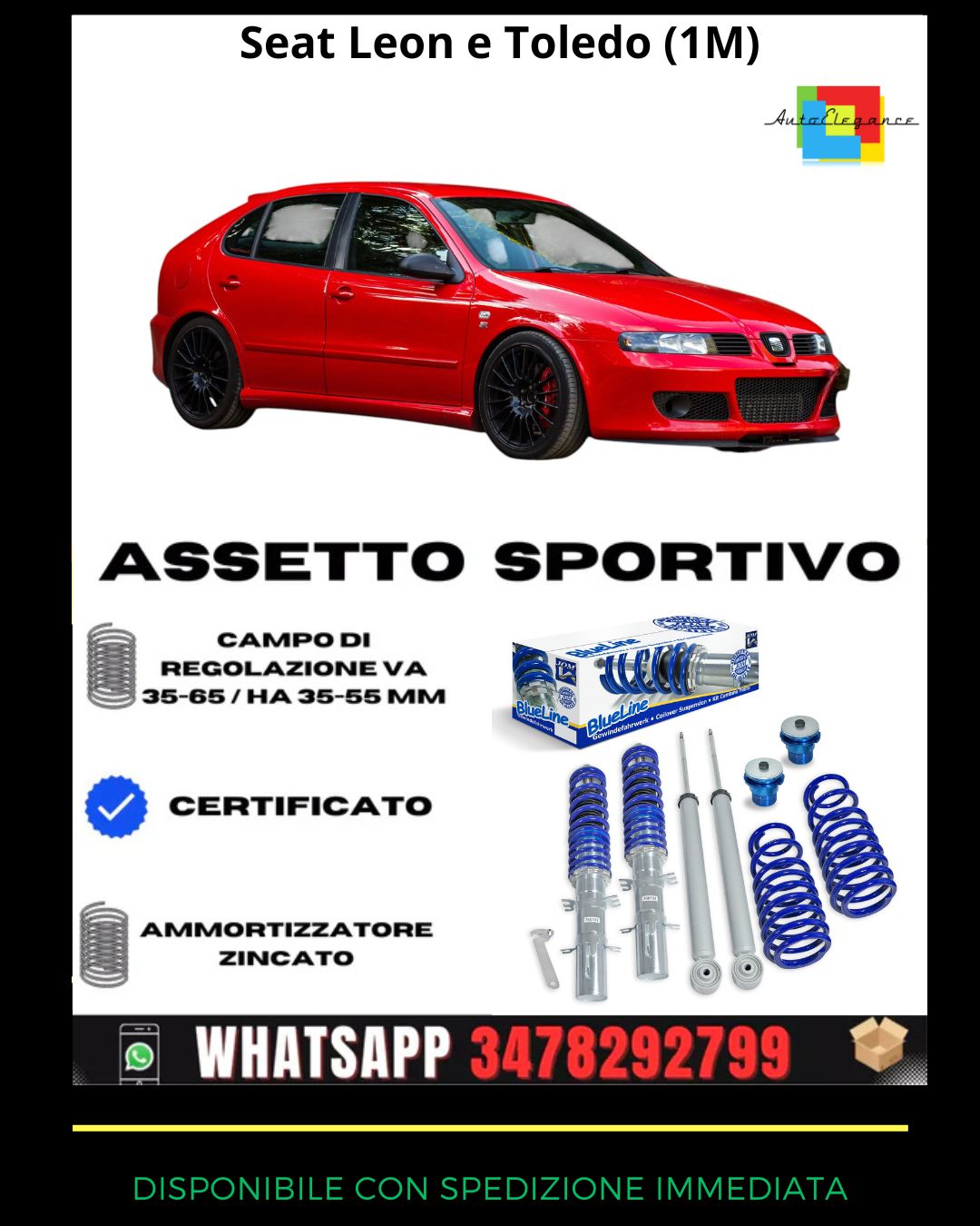 🔥Assetto sportivo adatto per Seat Leon e Toledo (1M)🔥