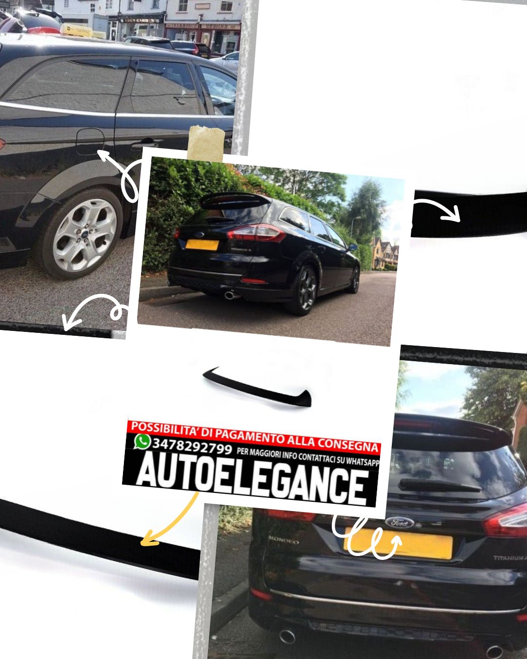 SPOILER adatto per FORD MONDEO MK4 KOMBI 2007-2014