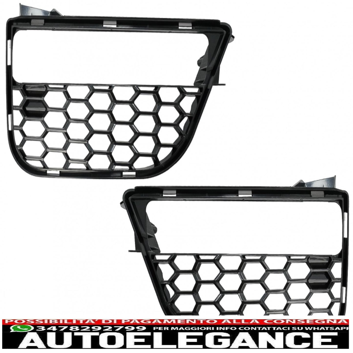 Copri fendinebbia griglie laterali adatto per BMW Serie 5 G30 G31 (2017-up) M5 Design Piano Black AUTOELEGANCERICAMBI