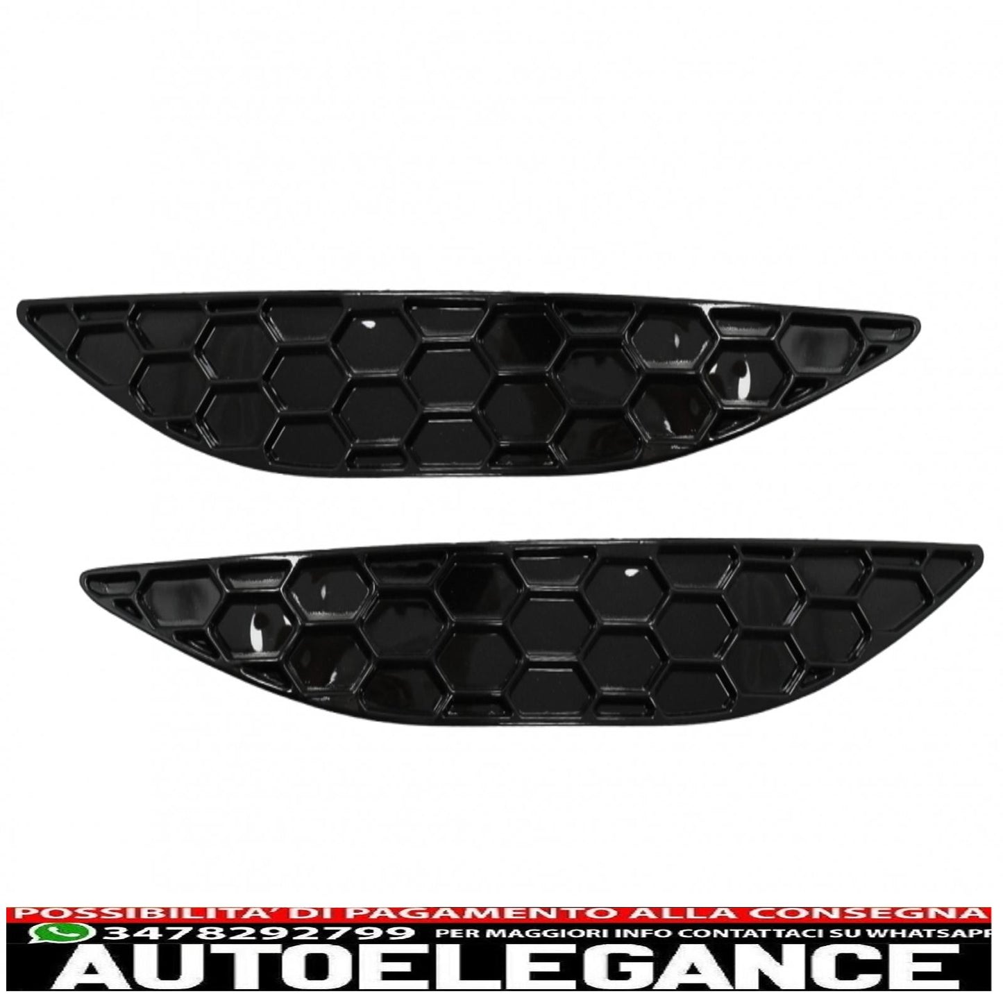 Copertura catarifrangente paraurti posteriore a nido d'ape adatta per vw golf 7 hatchback 5g (2013-2017) paraurti r / r-line AUTOELEGANCERICAMBI