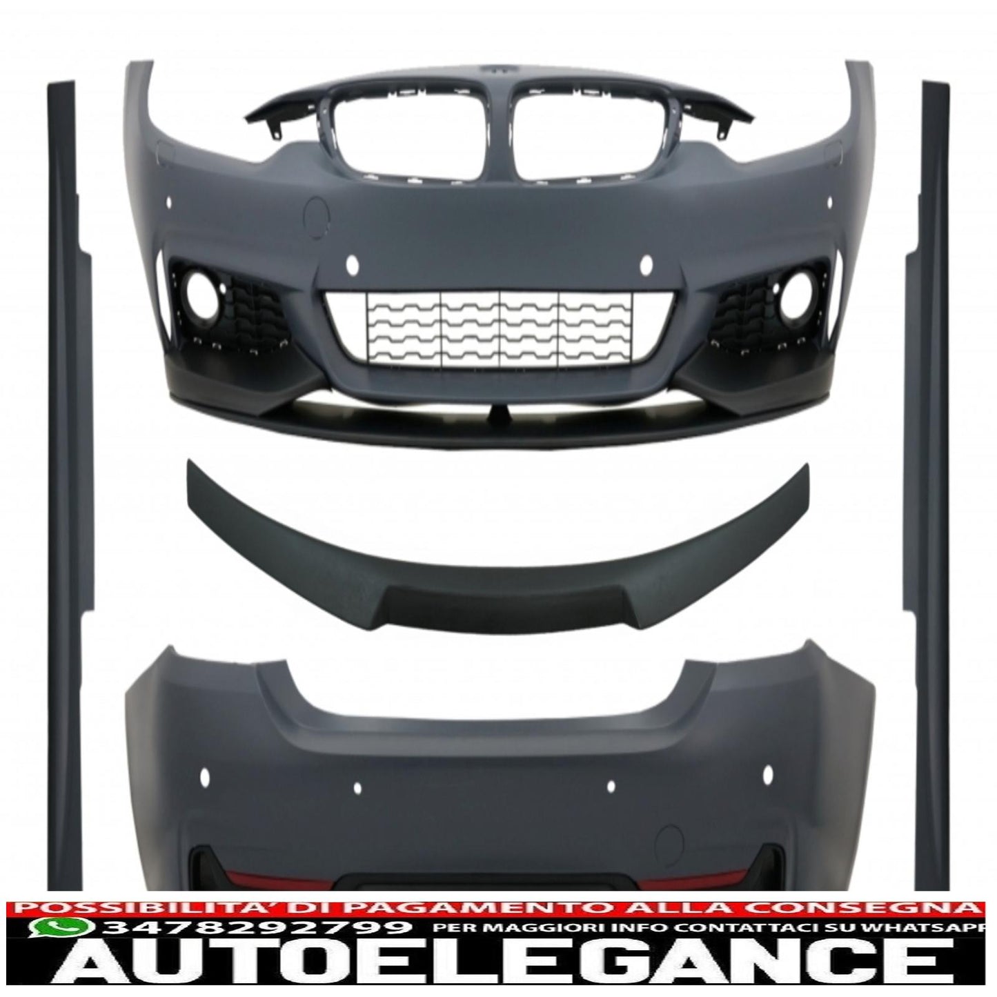 Complete body kit with matt black trunk spoiler suitable for BMW 4 Series F32 Coupe (2013-up) M-Performance design