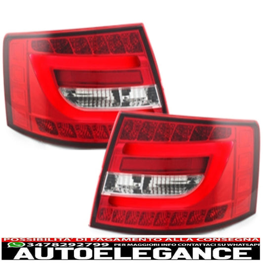 led bar rear lights suitable for audi a6 4f c6 (2004-2008) limousine red/crystal