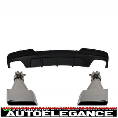 diffusore d'aria a doppia uscita adatto per bmw f10 serie 5 (2011-2017) design m-performance con terminali di scarico v8 lci design quadrato
