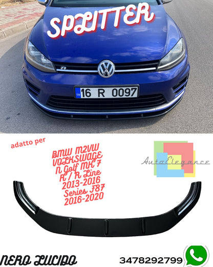 Splitter Anteriore VW VOLKSWAGEN Golf MK 7 R / R Line 2013-2016 Versione 2 Con ABE TÜV
