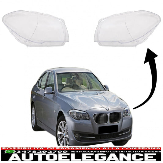 occhiali per fari adatti per bmw serie 5 f10 f11 f18 (2010-2017) ottica in vetro trasparente