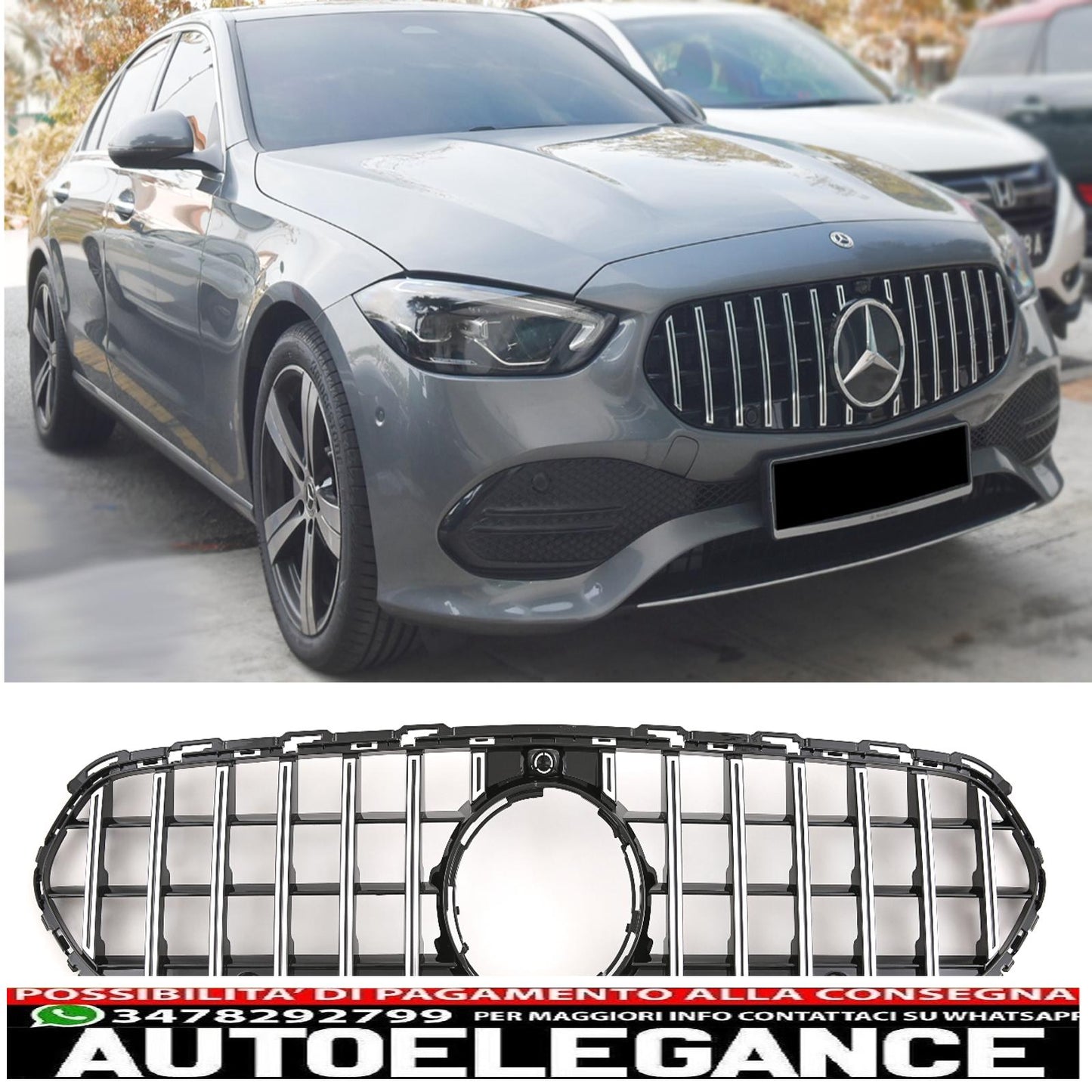The sports radiator grille fits the Mercedes W206 Avantgarde Panamericana GT