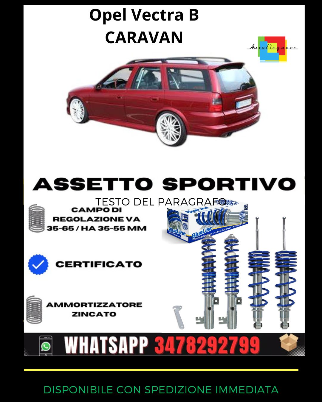 🔥Assetto sportivo ADATTO PER Opel Vectra B anche modelli caravan🔥