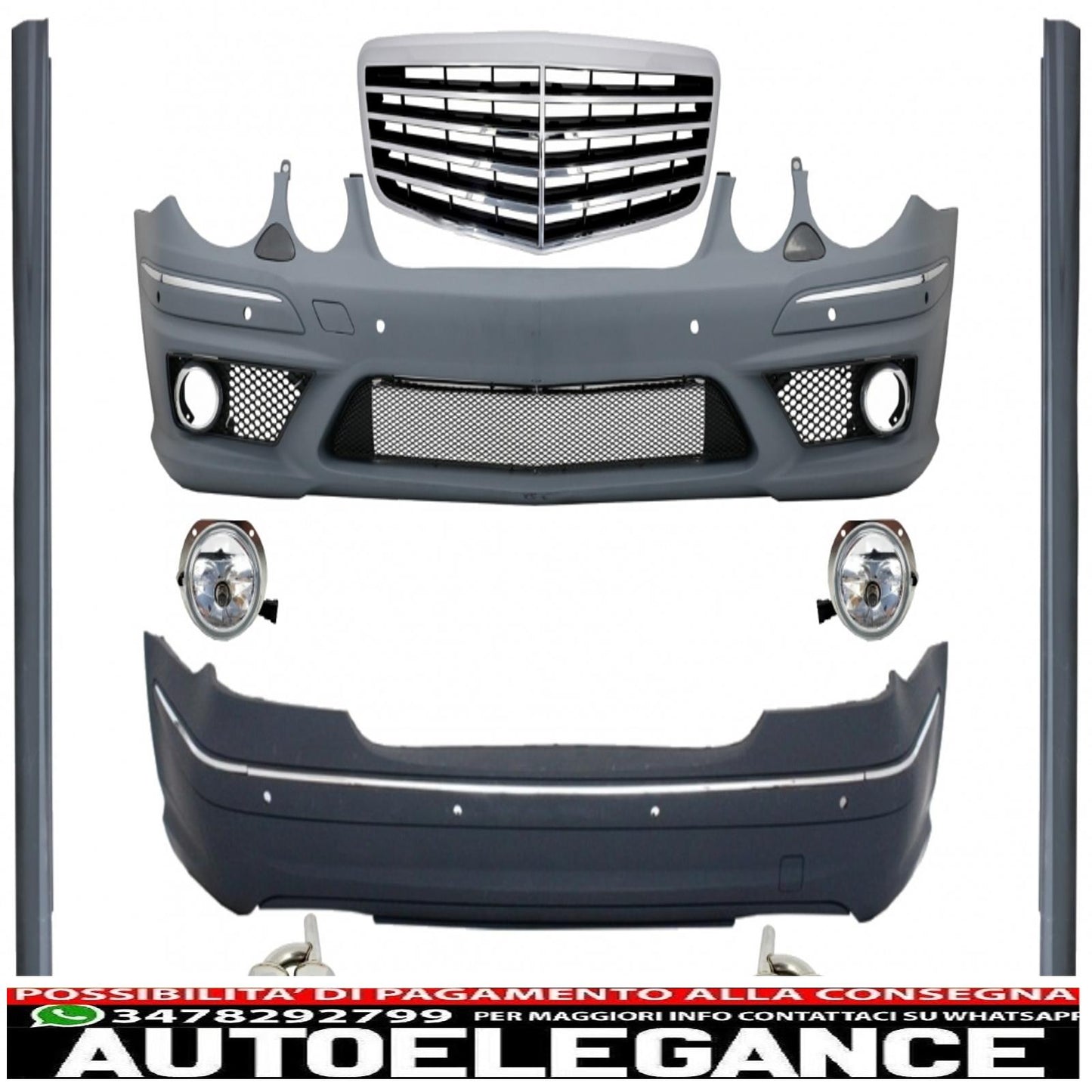 body kit + central grille suitable for mercedes-benz e-class w211 2002-2009 e63 a-design