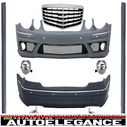 body kit + central grille suitable for mercedes-benz e-class w211 2002-2009 e63 a-design
