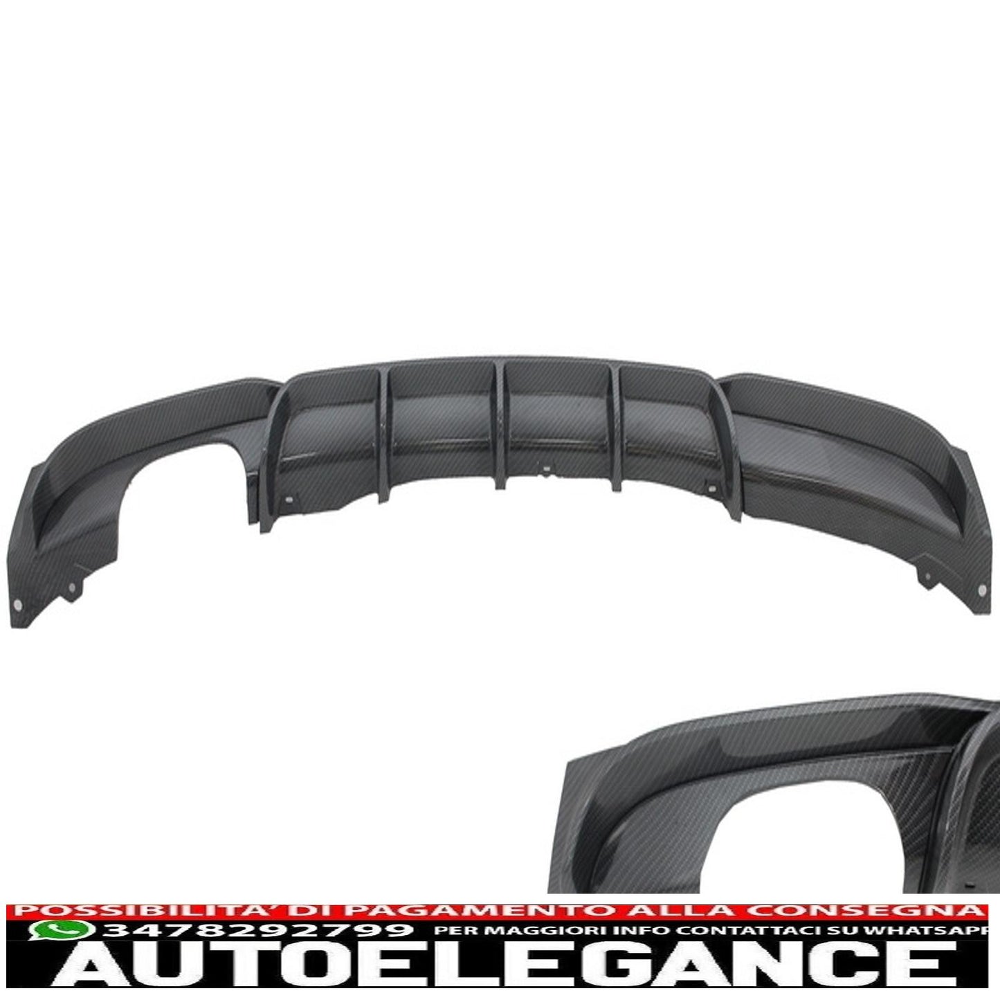 spoiler paraurti posteriore mantovana diffusore in carbonio adatto per bmw serie 3 f30 f31 (2011-up) m design uscita sinistra