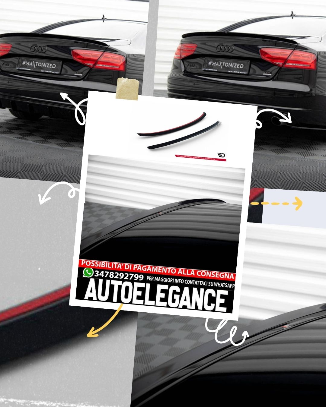 SPOILER CAP ADATTO COMPATIBILE PER AUDI A8 D4 (2009-2013)