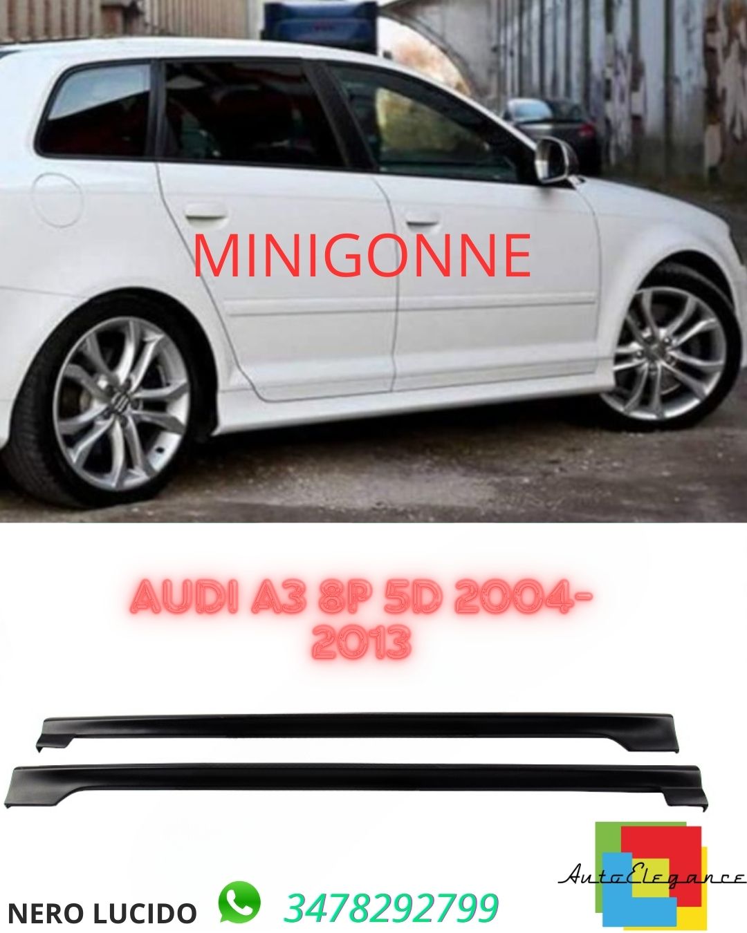 ✨SKIRT SUITABLE FOR Audi A3 3D 2004-2013 ✨ 