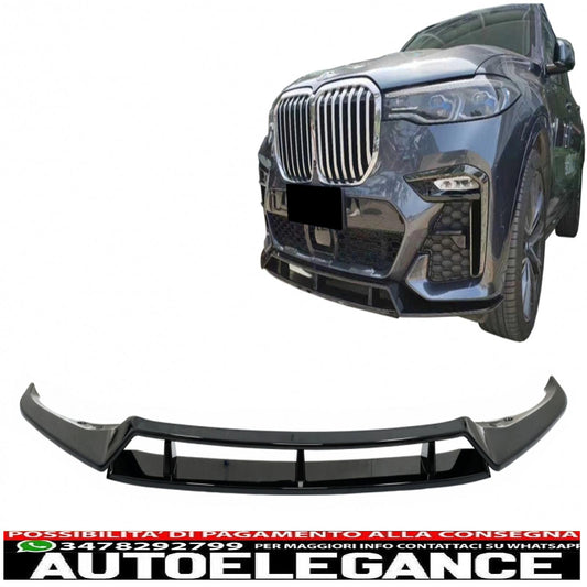 Labbro spoiler paraurti anteriore adatto per BMW X7 G07 LCI M Sport (2020-up) Piano Black