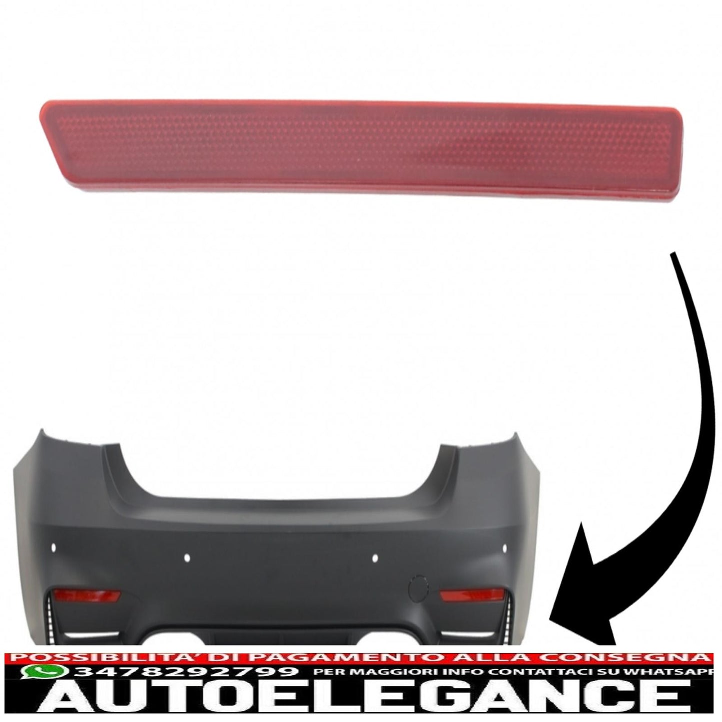 catadiottro rosso adatto a bmw serie 3 f30 (2011-2019) solo evo design paraurti posteriore lato destro AUTOELEGANCERICAMBI