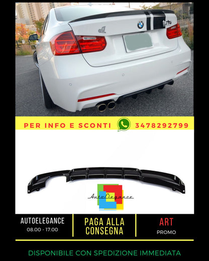 ✨DIFFUSORE NERO LUCIDO ADATTO PER BMW 3 F30 F31 2011-2018 Sedan Touring✨