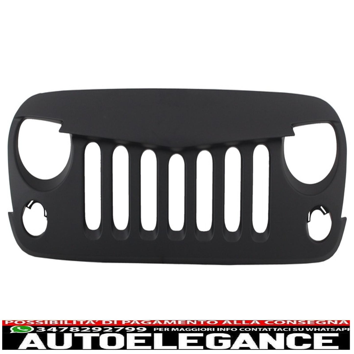 Front Center Grille Fit For Jeep Wrangler / Rubicon JK (2007-2017) Angry Bird Design New Style Matte Black