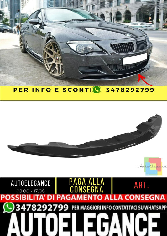 ✨SPLITTER  anteriore V1 design nero lucido ABS ADATTO per BMW M6 E63 ✨