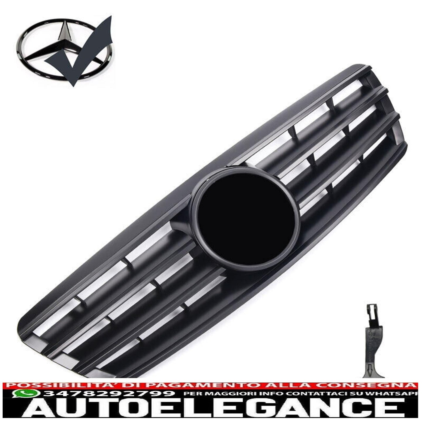 griglia sportiva griglia radiatore adatta per mercedes w203 s203 nero opaco-mostra il titolo originaletesto originalegrill sport kühlergrill passt für mercedes w203 s203 matt schwarz