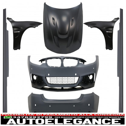 kit carrozzeria completo adatto per bmw serie 4 f32 f33 (2013-02.2017) design m-performance con parafanghi anteriori e cofano motore