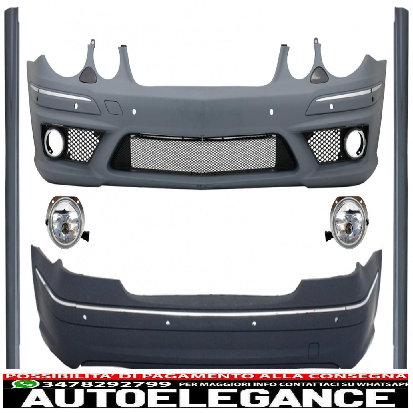 kit carrozzeria con minigonne laterali adatto per mercedes classe e w211 (2002-2009) design e63