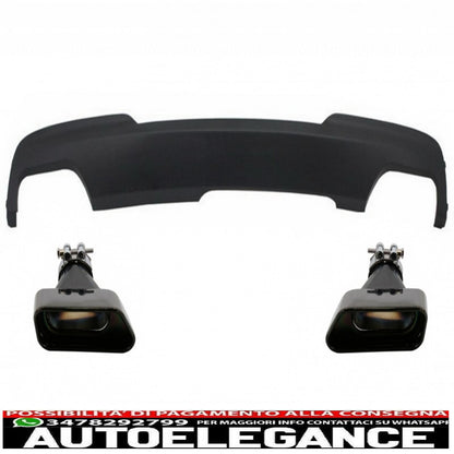 diffusore d'aria a doppia uscita adatto per bmw f10 f11 (2011-2017) con terminali di scarico neri sport m-teck 550i v8 lci quadrati