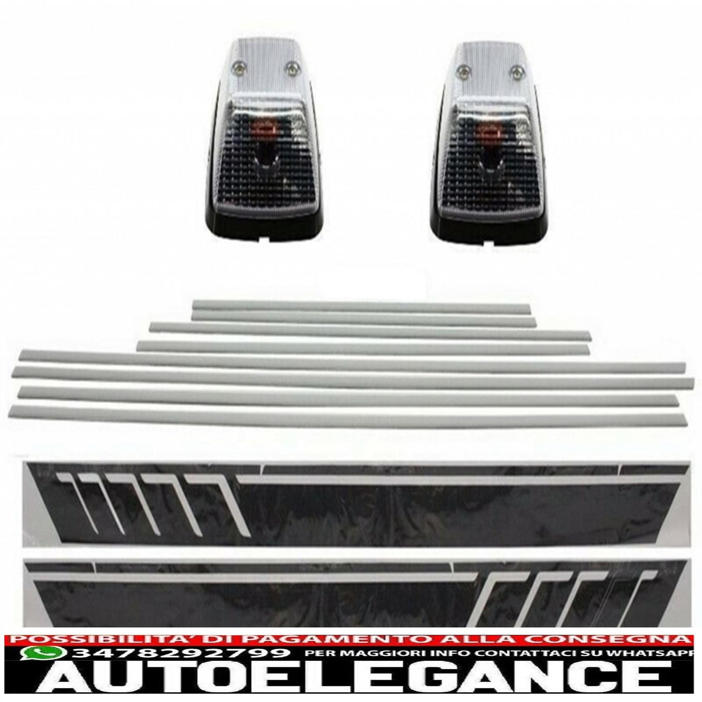 aggiungi strisce modanature porte con decalcomanie laterali adesivo in vinile nero opaco e luci di svolta adatte per mercedes classe g w463 (1989-2015) AUTOELEGANCERICAMBI