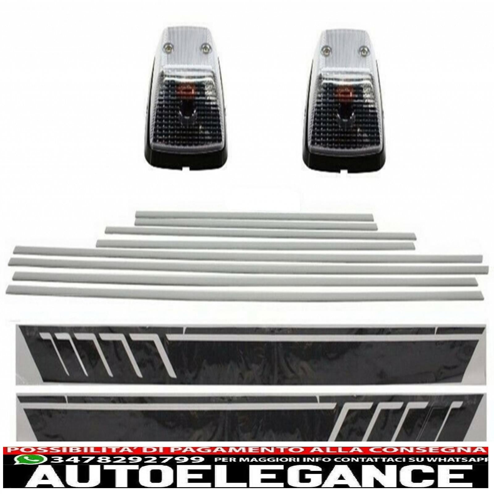 aggiungi strisce modanature porte con decalcomanie laterali adesivo in vinile nero opaco e luci di svolta adatte per mercedes classe g w463 (1989-2015) AUTOELEGANCERICAMBI