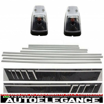 aggiungi strisce modanature porte con decalcomanie laterali adesivo in vinile nero opaco e luci di svolta adatte per mercedes classe g w463 (1989-2015) AUTOELEGANCERICAMBI
