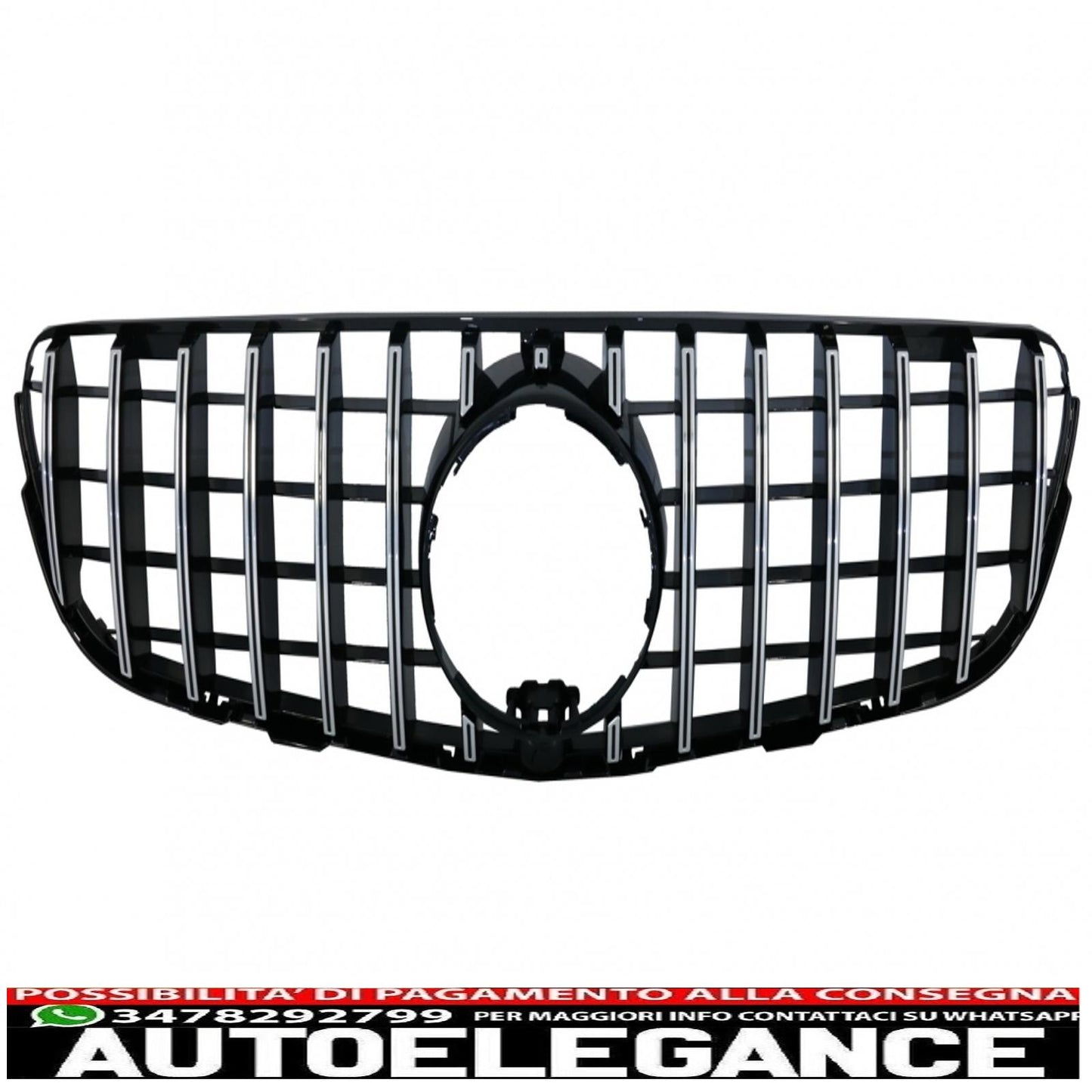 griglia anteriore centrale adatta per mercedes glc x253 c253 (2015-2018) gt r panamericana look cromata