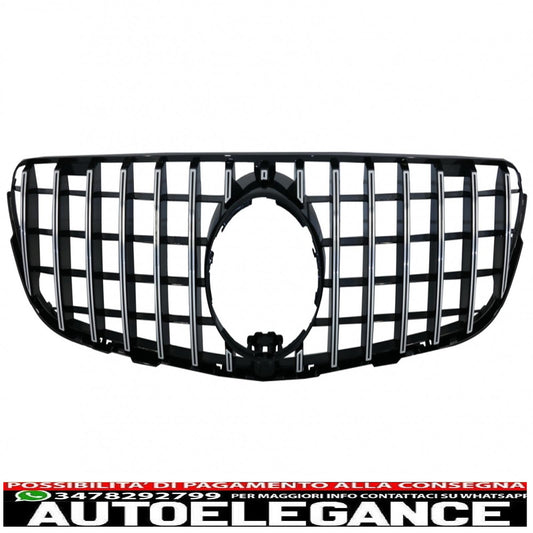 front center grille suitable for mercedes glc x253 c253 (2015-2018) gt r panamericana look chrome