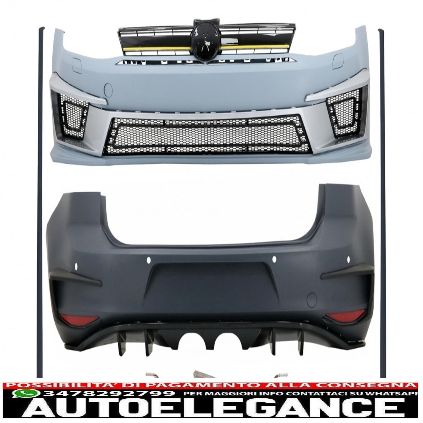 complete body kit suitable for vw golf 7 vii 5g1 (2012-2017) design r400 with full exhaust system