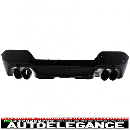 Diffusore mantovana paraurti posteriore doppia uscita con terminali di scarico adatto per BMW X3 G01 LCI M-Sport (2021-up) Piano Black