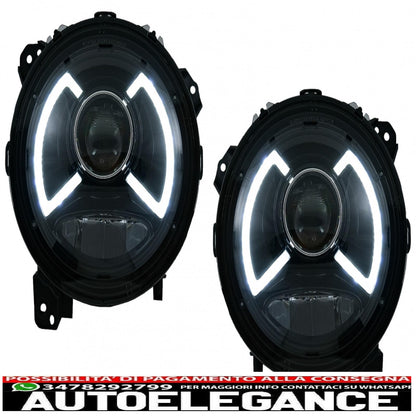 Full LED headlights suitable for Jeep Wrangler IV JL/JLU (2018-up) light bar. 