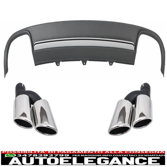 paraurti posteriore mantovana diffusore d'aria silenziatore di scarico adatto per audi a4 b8 pre restyling limousine avant (2008-2011) s4 design