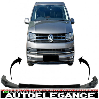 Additional spoiler lip for front bumper suitable for VW Transporter T6 (2015-up) glossy black 