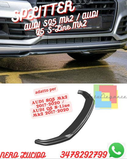 ⭐⭐Splitter adatto per AUDI SQ5 Mk2 2017-2020 / AUDI Q5 S-Line Mk2 2017-2020⭐⭐