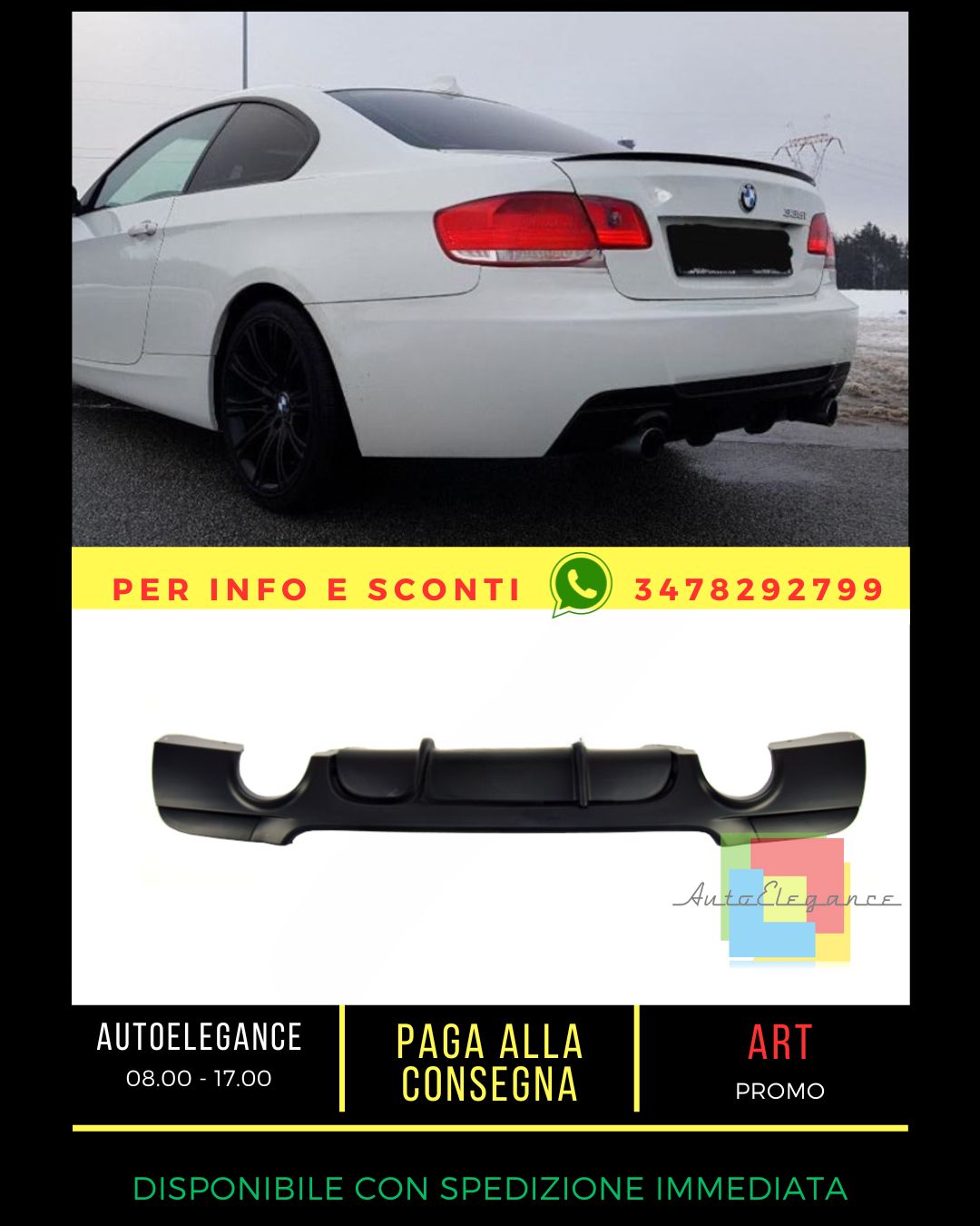 ✨DIFFUSORE ADATTO PER BMW 3 E92 E93 2007-2013✨