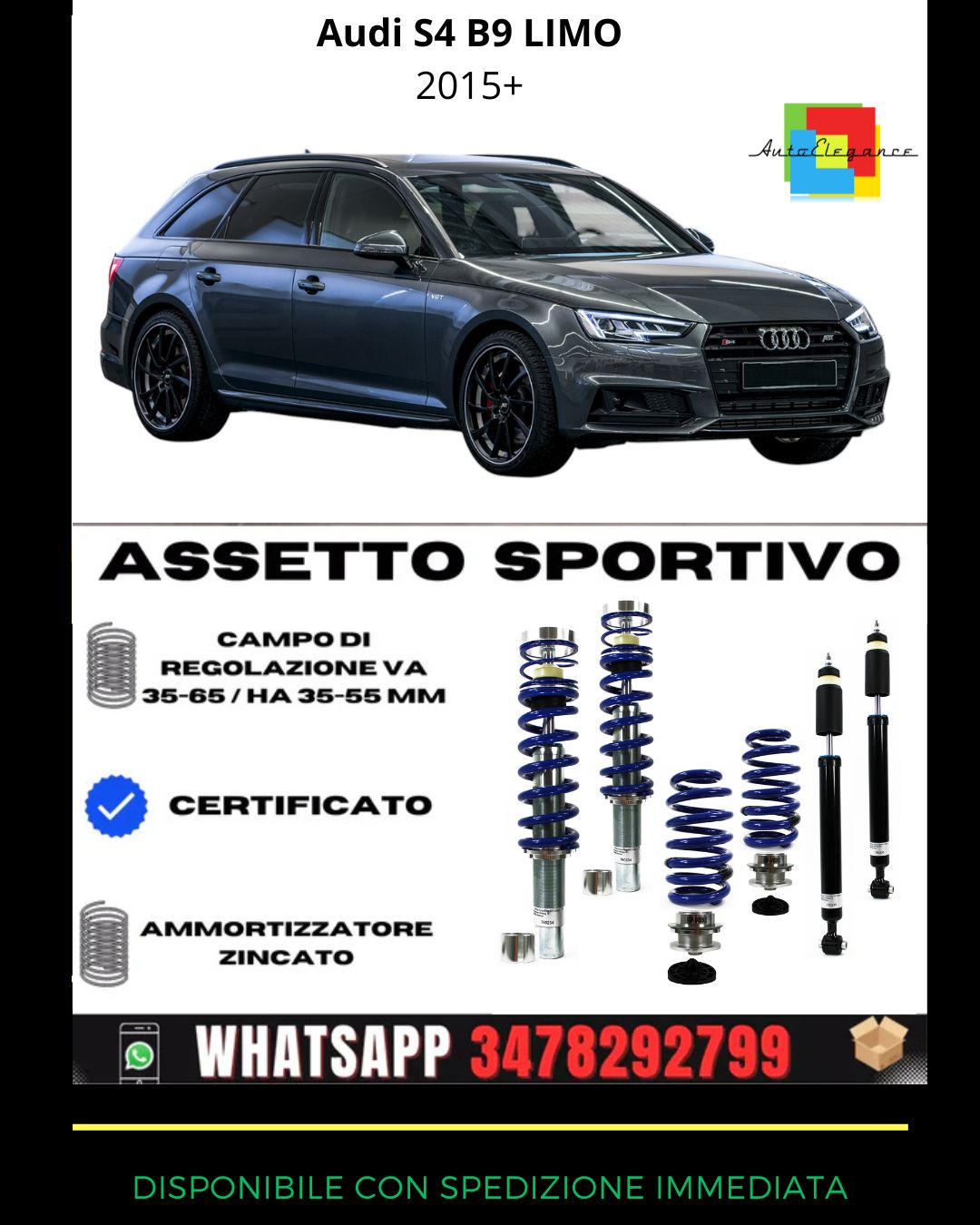 🔥Assetto sportivo ADATTO PER Audi S4 B9 Limo 2015+🔥