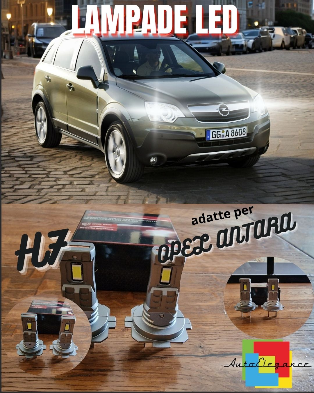 OPEL ANTARA H7 LED KIT 6000K WHITE 6000 LUMEN CANBUS LOW BEAM 