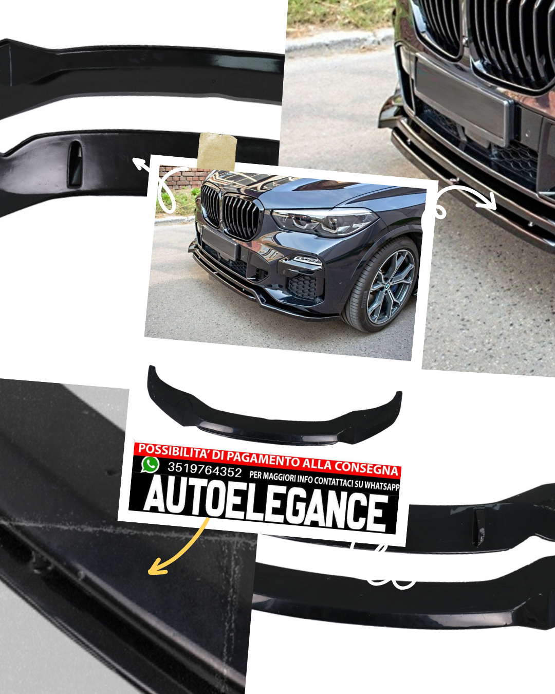 Labbro spoiler paraurti anteriore adatto per BMW X5 G05 M-Package (2018-2022)