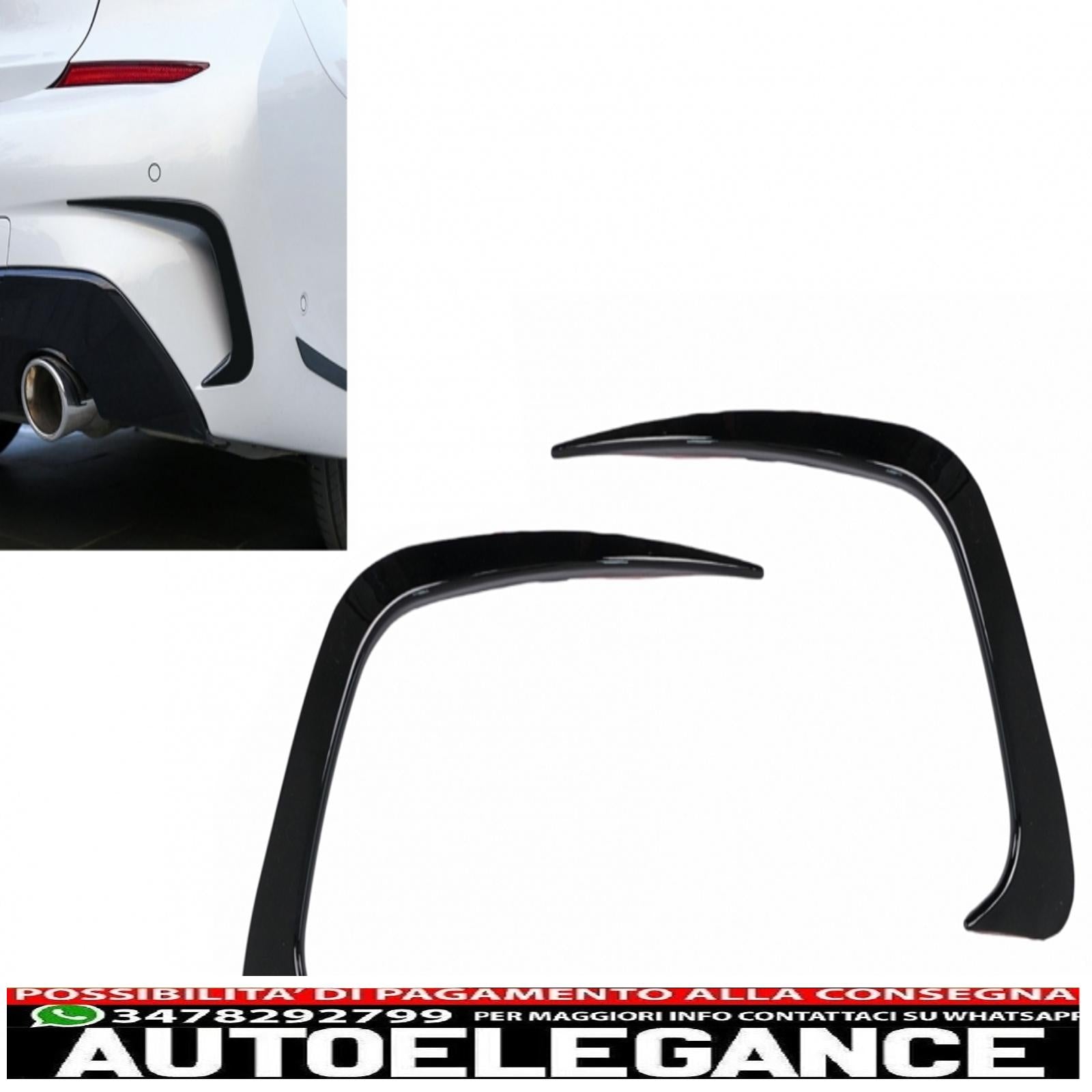 alette paraurti posteriori alette laterali flic adatte per bmw serie 3 g20 g21 g28 m-sport (2018-up) nero pianoforte AUTOELEGANCERICAMBI