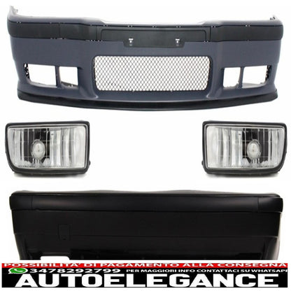 complete body kit suitable for bmw 3 series e36 (1992-1998) m3 design with chrome fog lights
