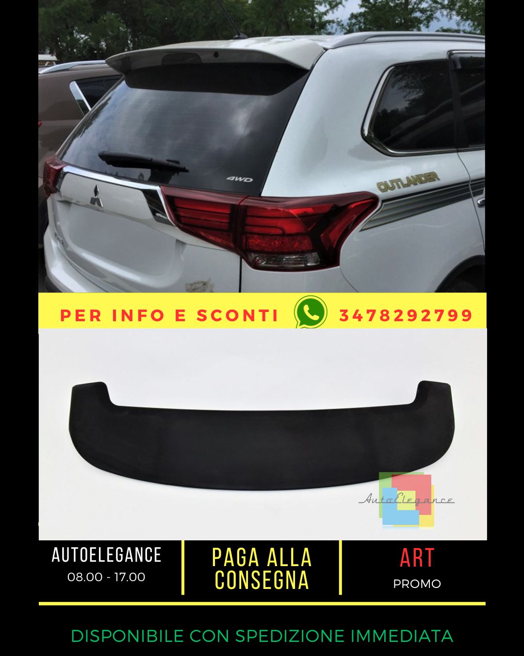 🔥Spoiler adatto per Mitsubishi Outlander III 2012-2022 🔥