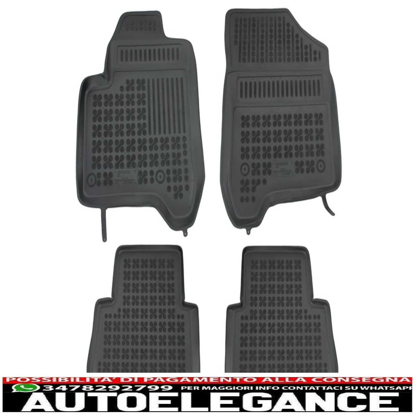 Black rubber mat suitable for citroen c3 picasso (2009-2016)