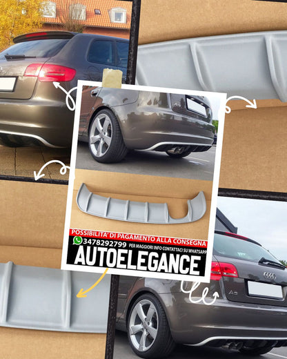 DIFUSORE  COMPATIBILE PER AUDI A3 8P ( restyling 2008-2012 ) STILE RS3